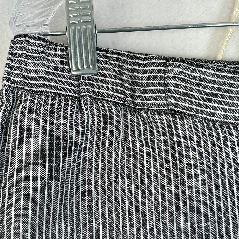 Coldwater Creek Women's Pants Size PL Linen Blue Striped Cropped Beachy Nautical - Picture 4 of 12